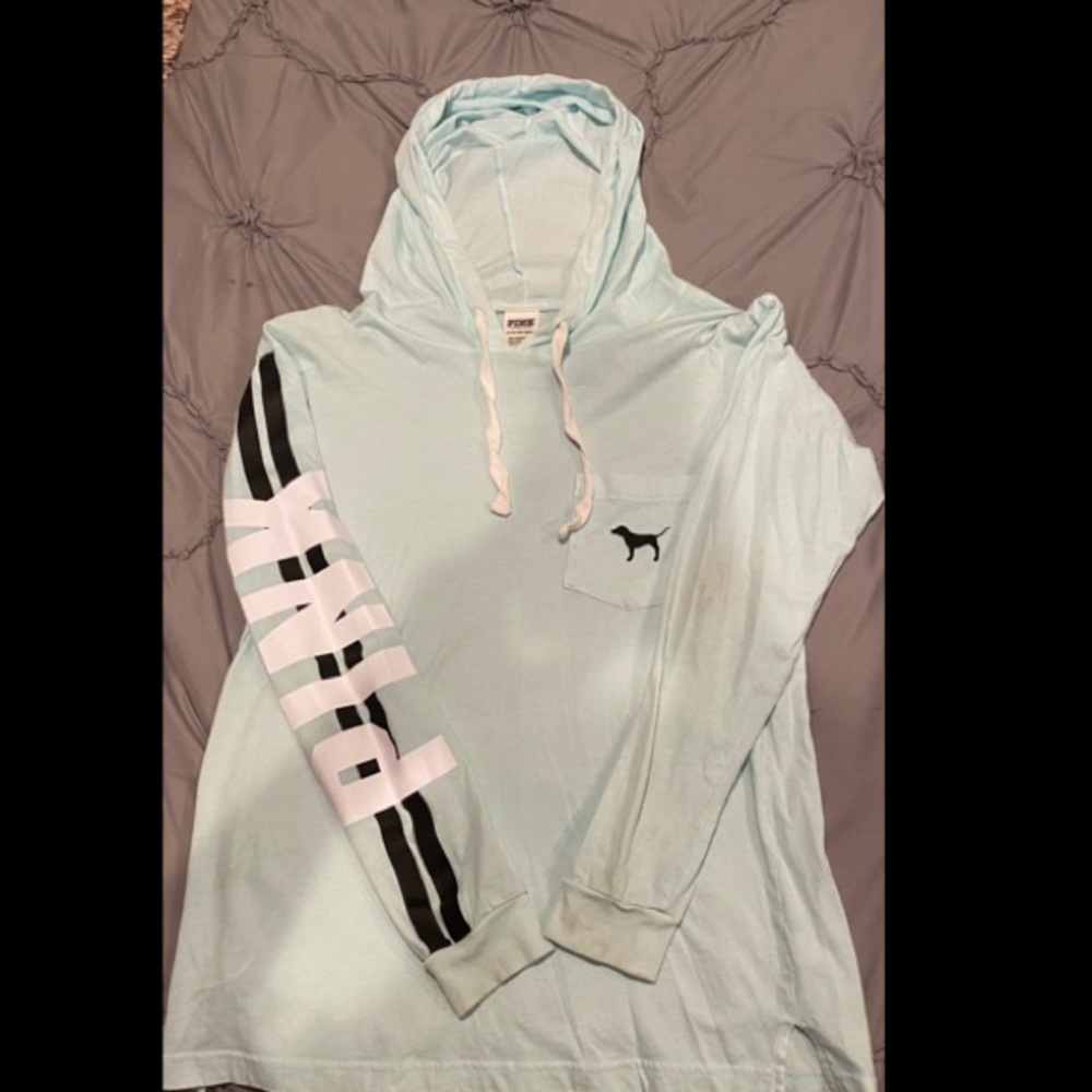 Mint Green Pink Shirt w/ Hoodie